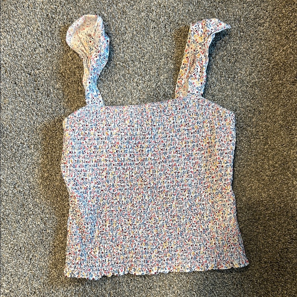 Old Navy Multicolor Floral Smocked Tank Top